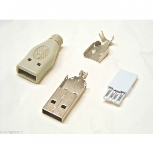 CONNETTORE USB-A 4 POLI VOLANTE CON COPERTURA A SALDARE