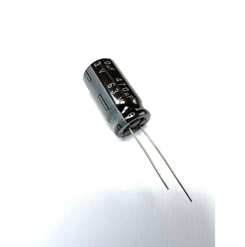 Condensatore Elettrolitico 470uF 63V 105°C Radiale 13x26mm