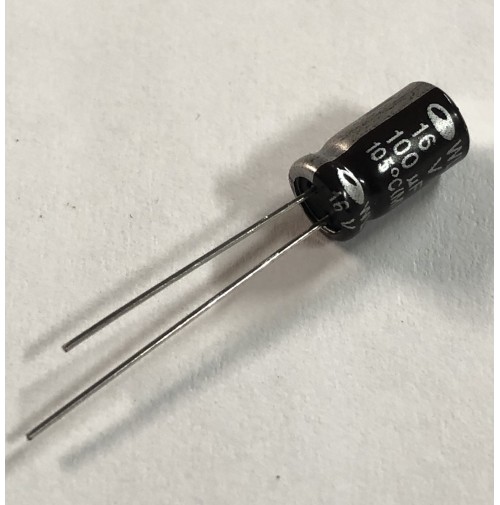 Condensatore Elettrolitico 100uF 16V 105°C Radiale 6x11mm Samwha (5 Pz)