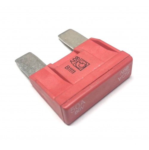 FUSIBILE 50A 80V ROSSO GRANDE AUTOMOBILISTICO PASSO UNI: 29mm